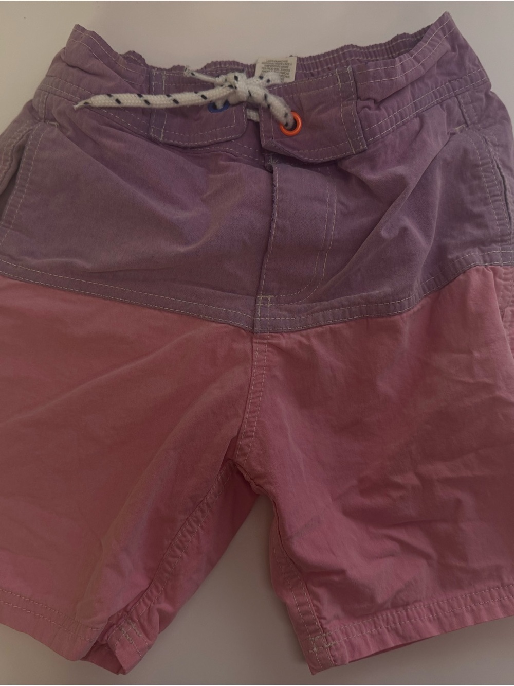 Boden Two-Tone Purple and Pink Kids Swim Trunks